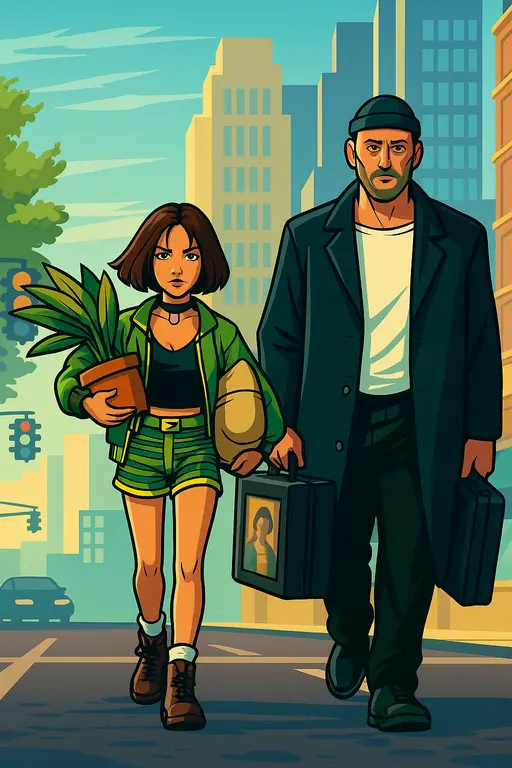 Leon the professional in GTA V loading screen style