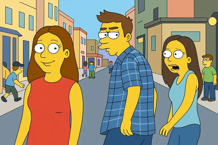 Distracted boyfriend in The Simpsons style