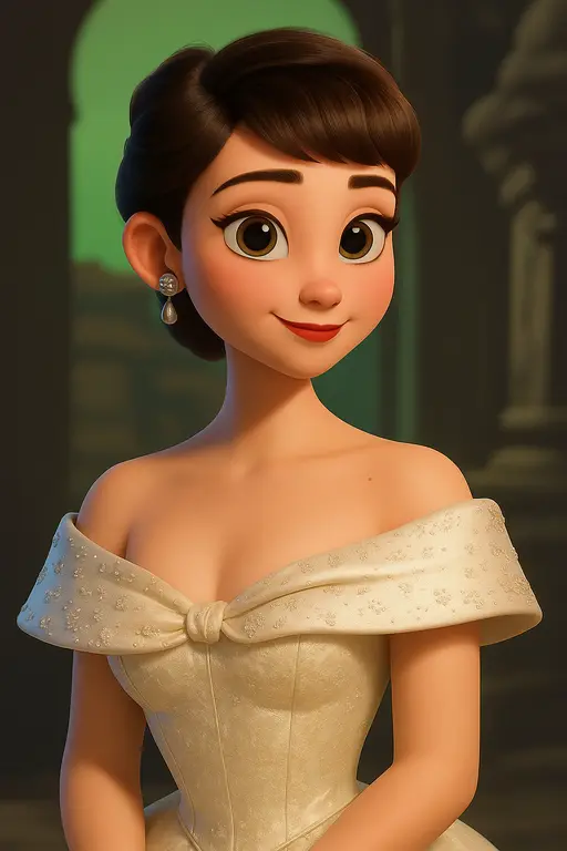 Audrey Hepburn in Disney 3D style