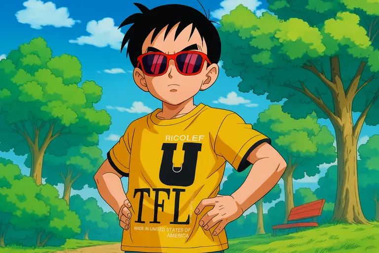 Young boy in Dragon Ball style