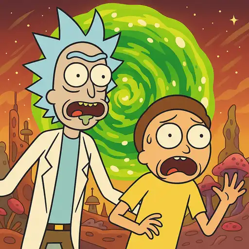 Rick and Morty Anime Style example